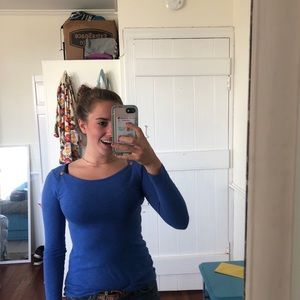 Blue Shirt w/ gold studs